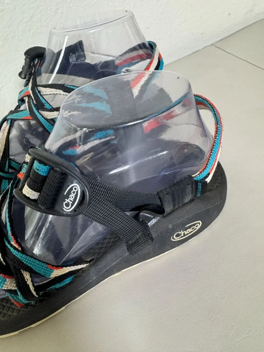 CHAC-OH…  Chaco Women's Strappy Teal Black Multi Sandals